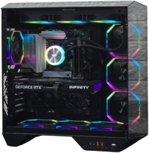 Extreme Gaming PC Desktop – Intel Core i9 14th Gen, NVIDIA RTX 5080 16GB, 32GB DDR5 RAM, 1TB NVMe SSD, WiFi D5 Motherboard, Liquid Cooler, PSU, Windows 11 – RGB High-Performance Tower