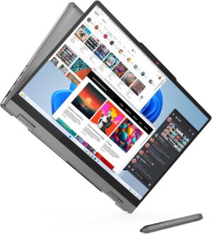 Lenovo IdeaPad 5 2-in-1 Laptop, 14" WUXGA Touch Display, Intel Core i7-13620H, 16GB DDR5 RAM, 512GB SSD, Intel UHD Graphics, Backlit ENG/ARB Keyboard, Luna Grey